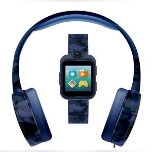 PlayZoom Kids Smartwatch with Headphones - Black and Blue Camo